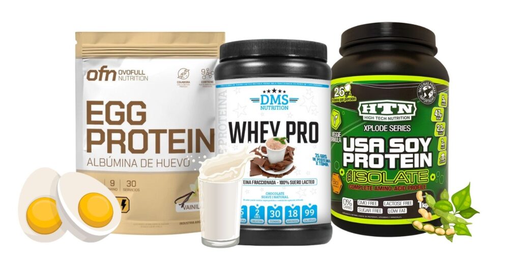 Proteínas de huevo, leche y soja
