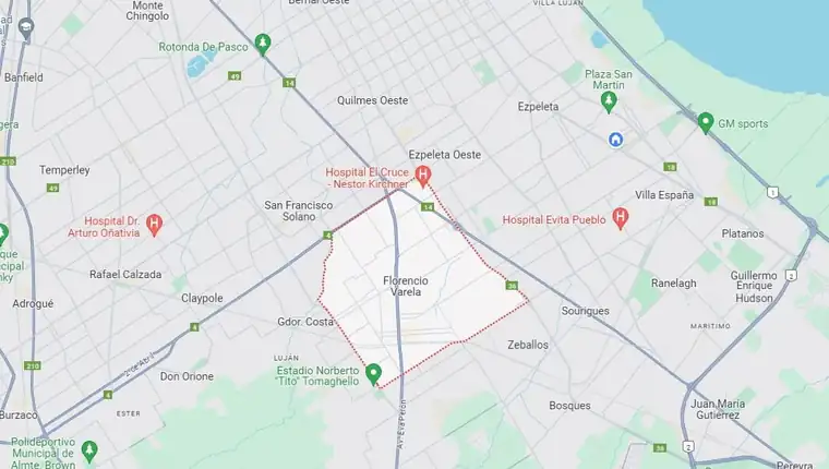 Mapa de la ciudad de Florencio Varela, suplementos deportivos