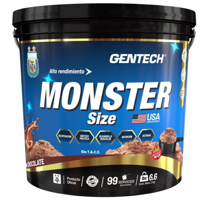 Monster Size de Gentech x 3 kg. Sabor: Chocolate