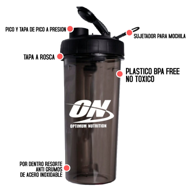 Vaso BPA FREE No Tóxico Optimum Nutrition - Imagen 2