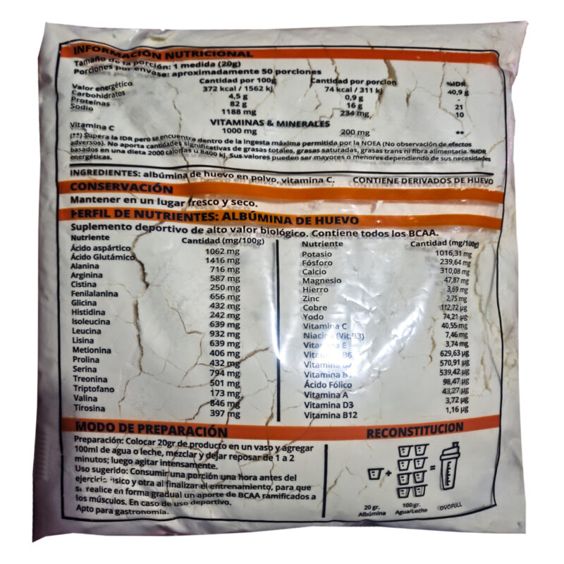 Ovofull 1 kg Proteína de Claras de Huevo x250 claras - Imagen 2