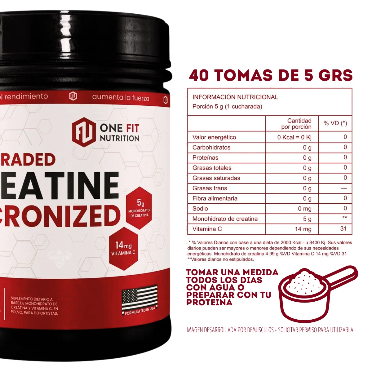 Creatina de 200 grs de One Fit