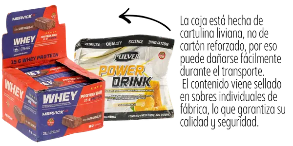 Caja de proteína abollada