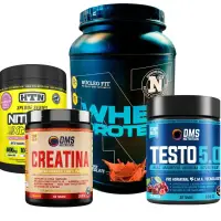 Combo Gimnasio 3: Nitro M de HTN + Creatina DMS + Testo 5.0 + Proteína Nucleo Fit - Combos