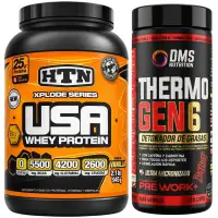 Usa Whey Protein de HTN + Thermo Gen 6 DMS Nutrition x 120 caps - Combos