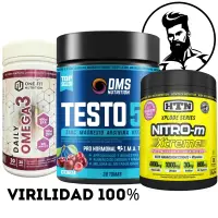 Testo 5.0 DMS + Nitro-M HTN + Omega 3 One Fit (Combo virilidad) - Combos