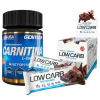 Carnitina x90 de Gentech Quemador de Grasas + Barras Low Carb x10 de Gentech - Gentech