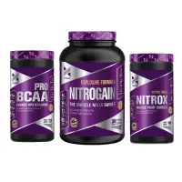 Bcaa Pro + Nitrogain 1.5 kg + Nitrox 180 caps Xtrenght Nutrition - Xtrenght