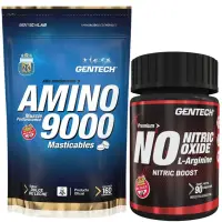 Amino 9000 de Gentech Masticable 325 tabs + N.O. Óxido Nitrico x90 de Gentech - Gentech