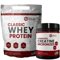 Creatina 200 grs de One Fit Monohidrato Micronizada + Classic Whey Protein 2 lbs - One Fit