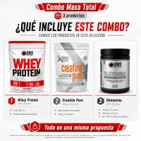 Combo Masa Total: Whey Protein DMS 2 lbs + Glutamina + Creatina - Combos - vista 3
