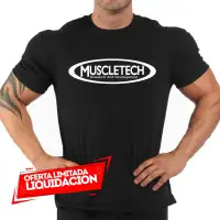 Remera Muscletech Negra Único Taller - Muscletech