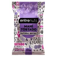 Mani Tostado Natural Sin Sal X 100g - Entrenuts - Entrenuts