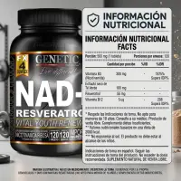 Nad+ Resveratrol X120 Tabletas de Genetic - Genetic - vista 2