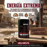 Tx3 Black Cuts X60 Cápsulas - Gentech - vista 4