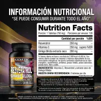 Resveratrol X120 Tabletas de Genetic - Genetic - vista 2