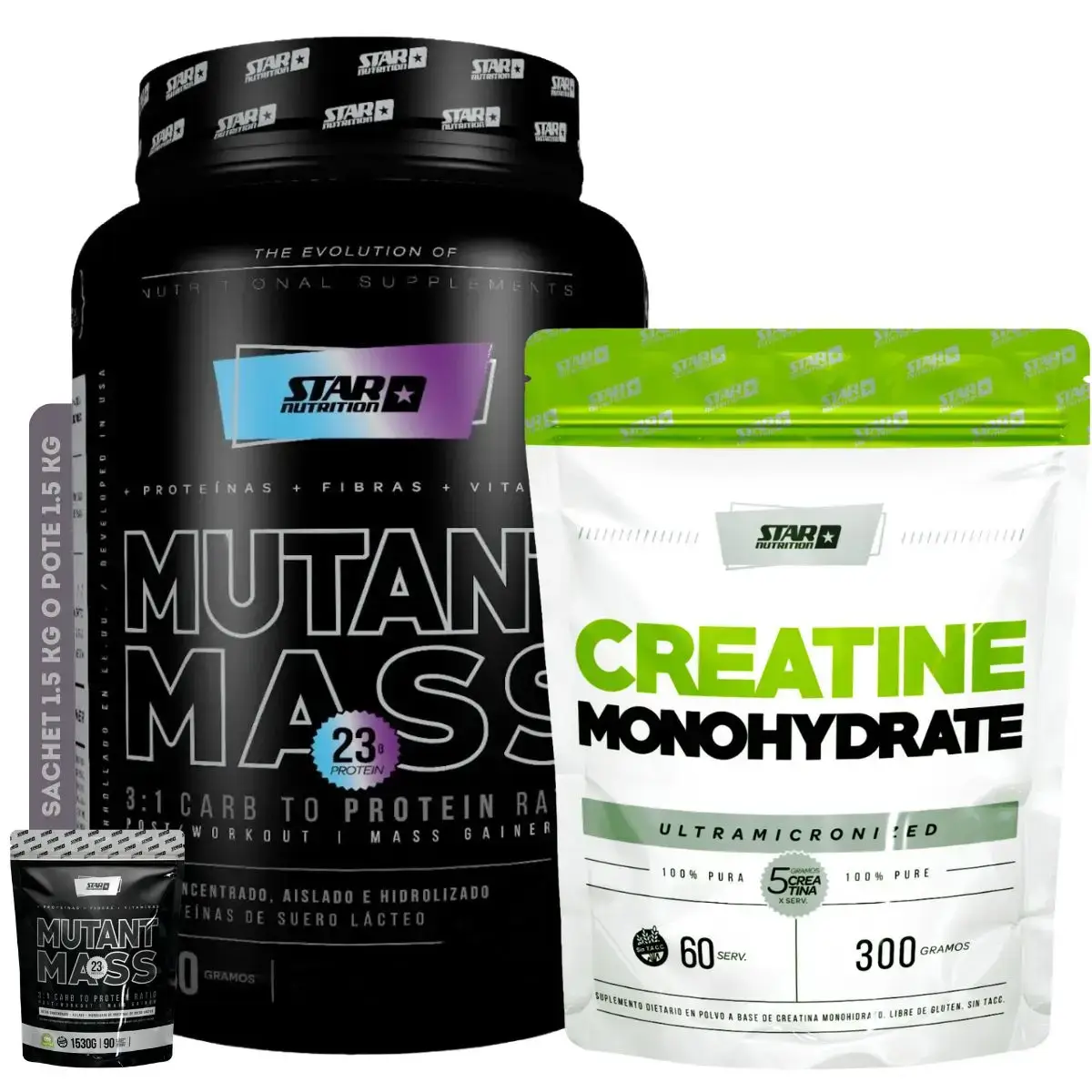 Mutant Mass 1.5 kg + Creatina 300 grs Star Nutrition