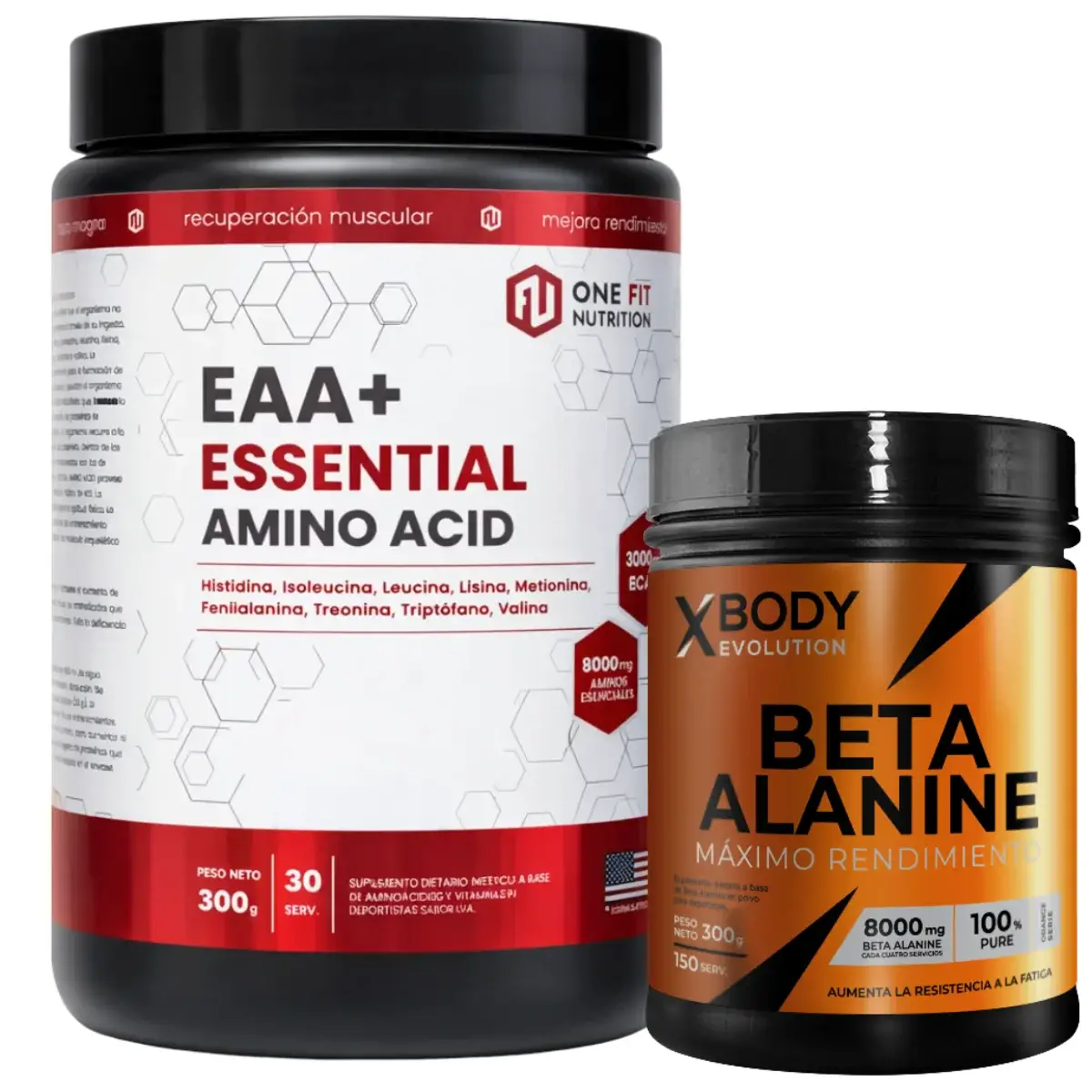 EAA´s de 300 grs ONE FIT + Beta Alanina 300 grs de XBODY