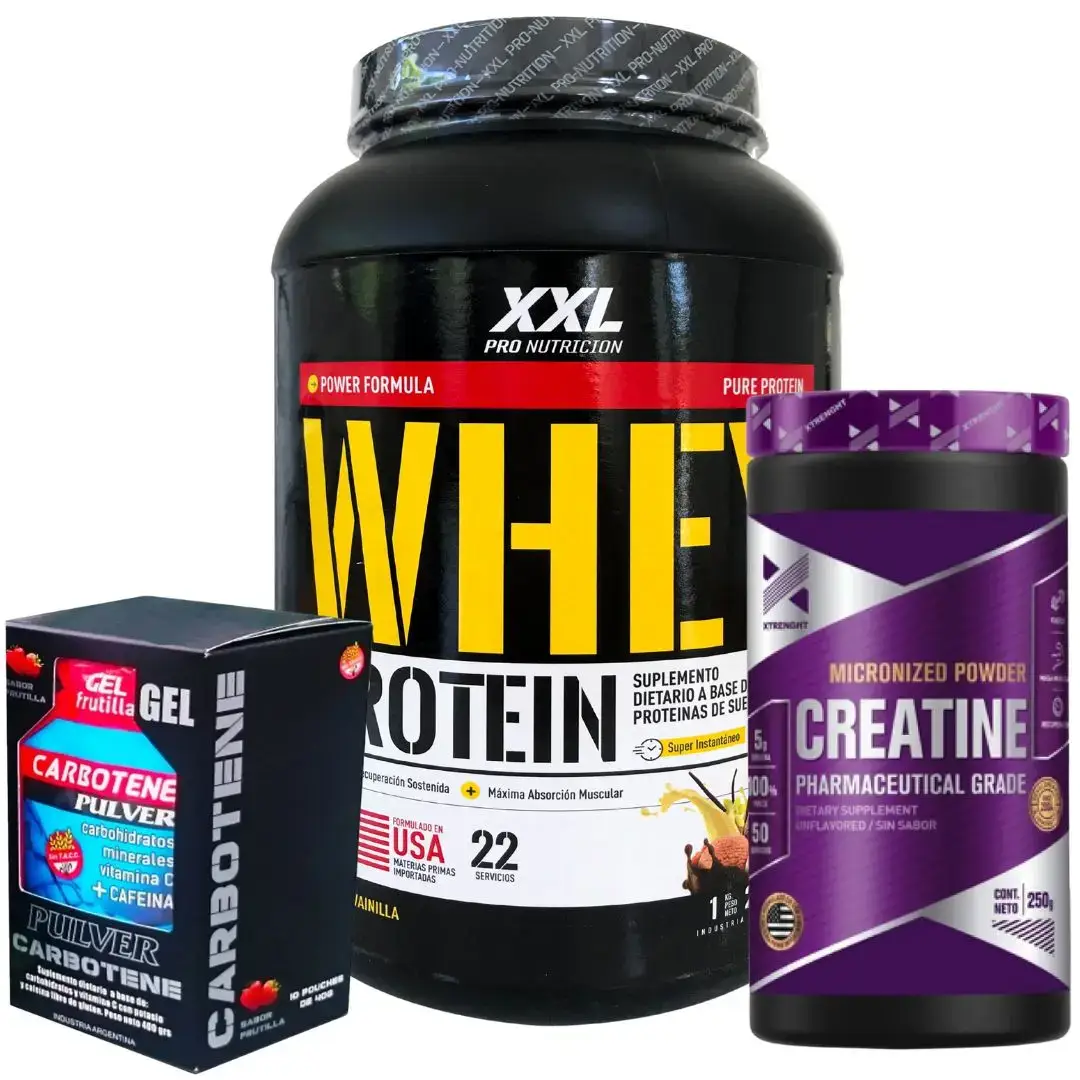 Combo Natación 1: Geles Pulver con Cafeína + Creatina Xtrenght + Proteína XXL