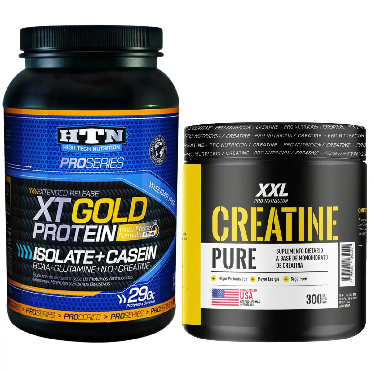 XT Gold de HTN x 1 kg Proteína potenciada + Creatina 300 grs XXL