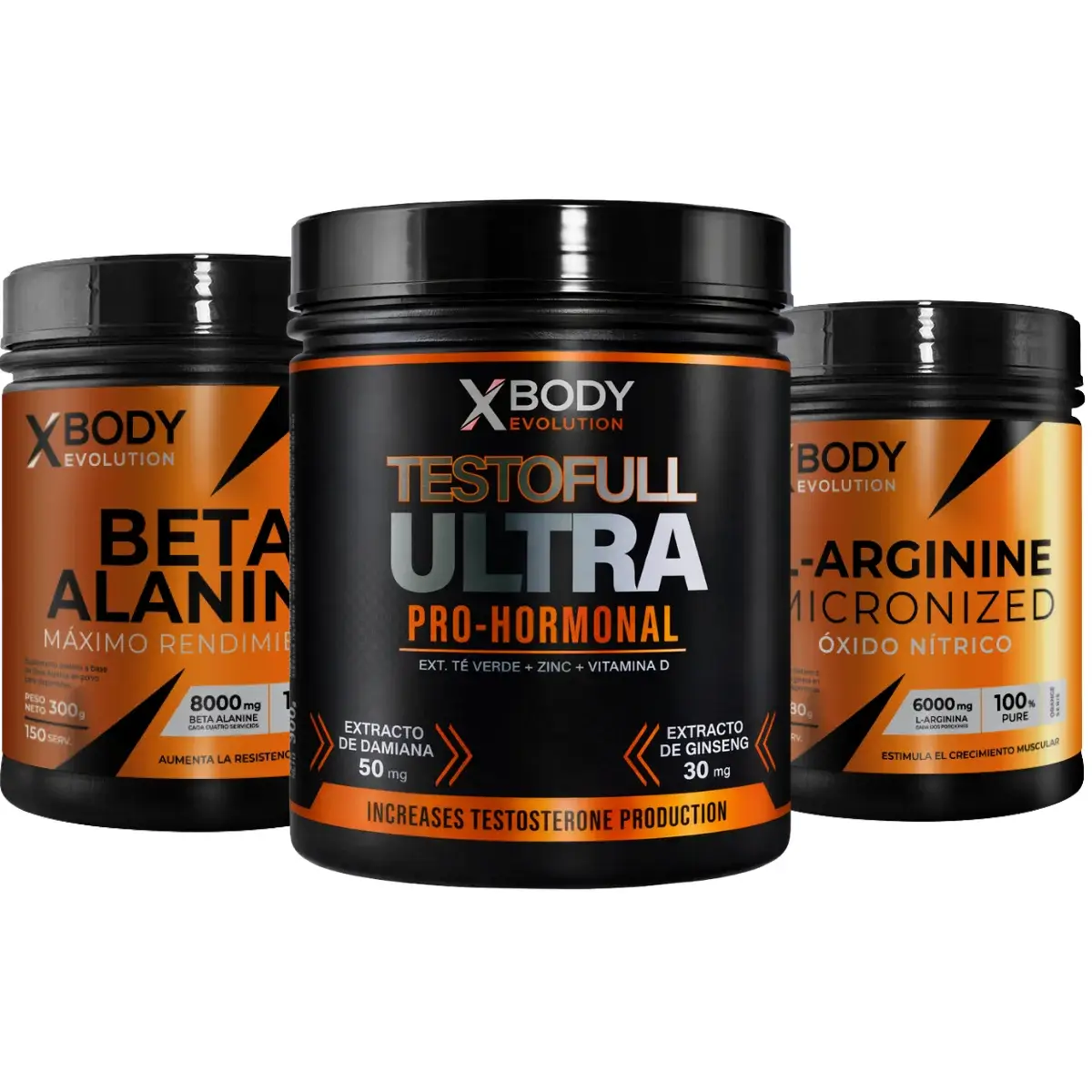 Arginina 180 grs + Beta Alanina 300 grs + Testo Full Ultra XBODY