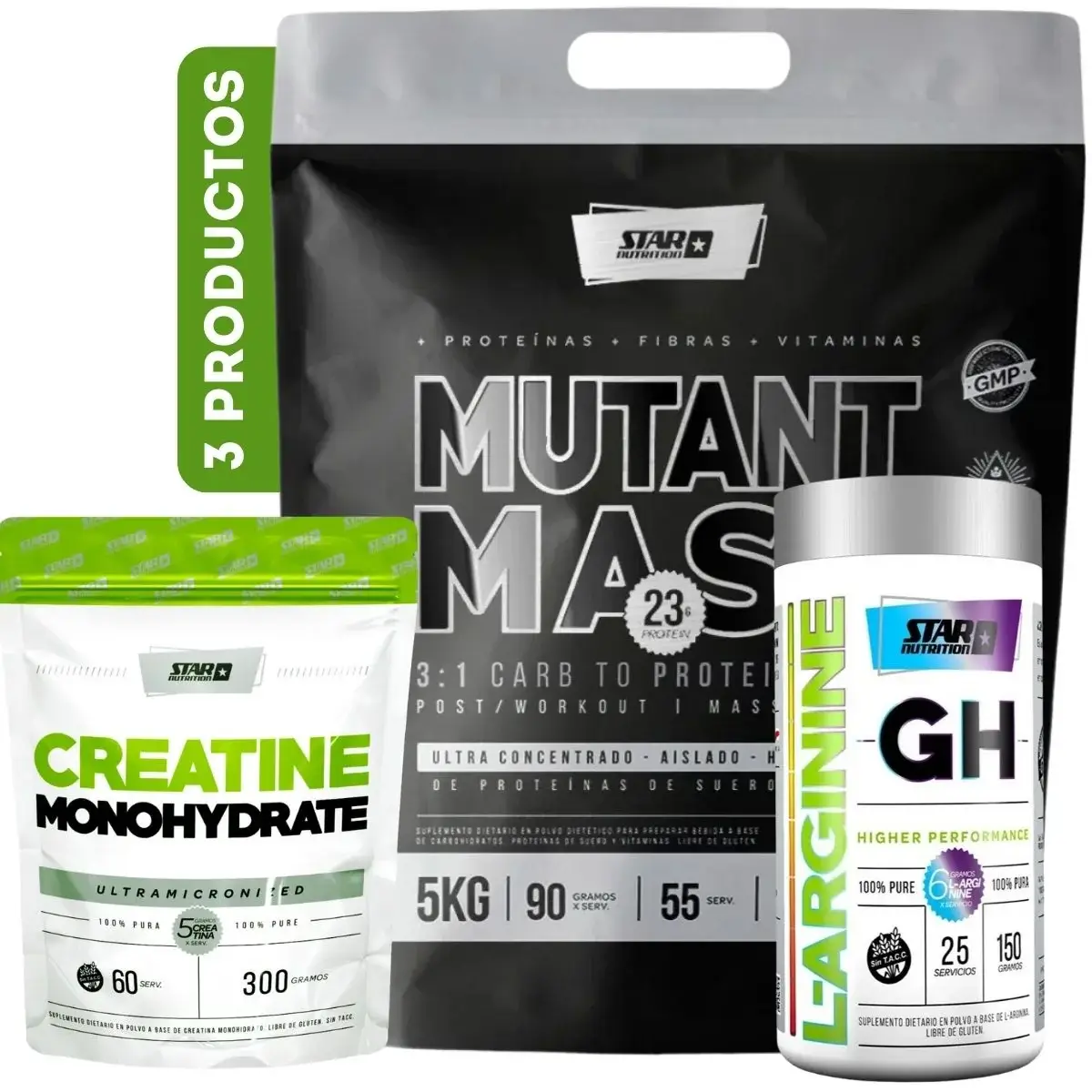 Mutant Mass 5 kg + Óxido Nítrico + Creatina 300 grs - Star Nutrition