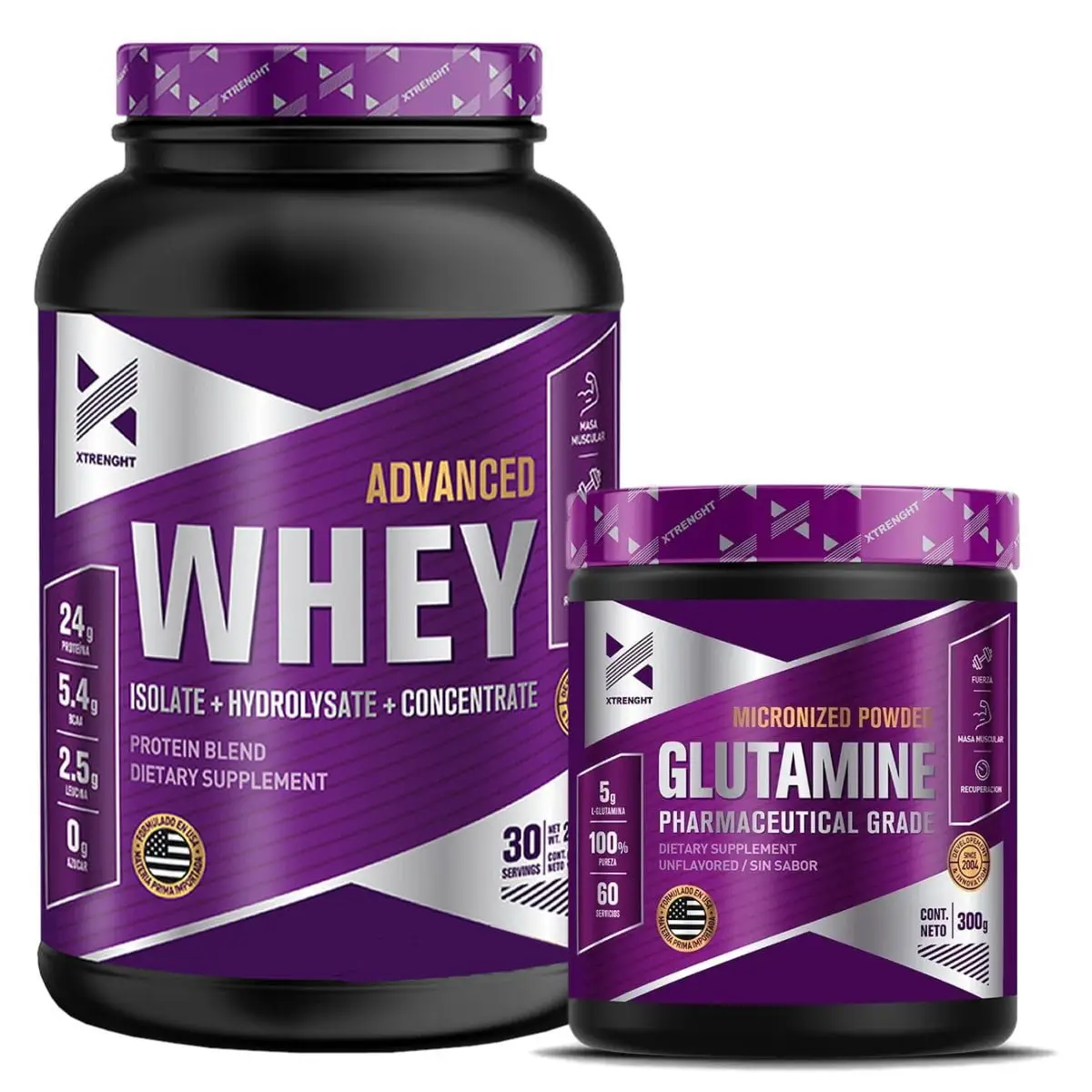 Advanced Whey 2 lbs Xtrenght + Glutamina 300 grs