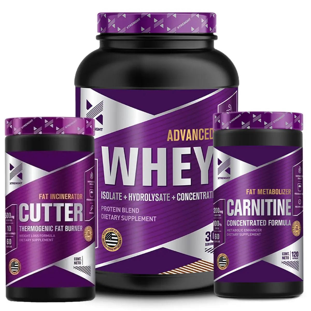 Advanced Whey 2 lbs + Cutter x120 caps + Carnitina x90 – Xtrenght Nutrition