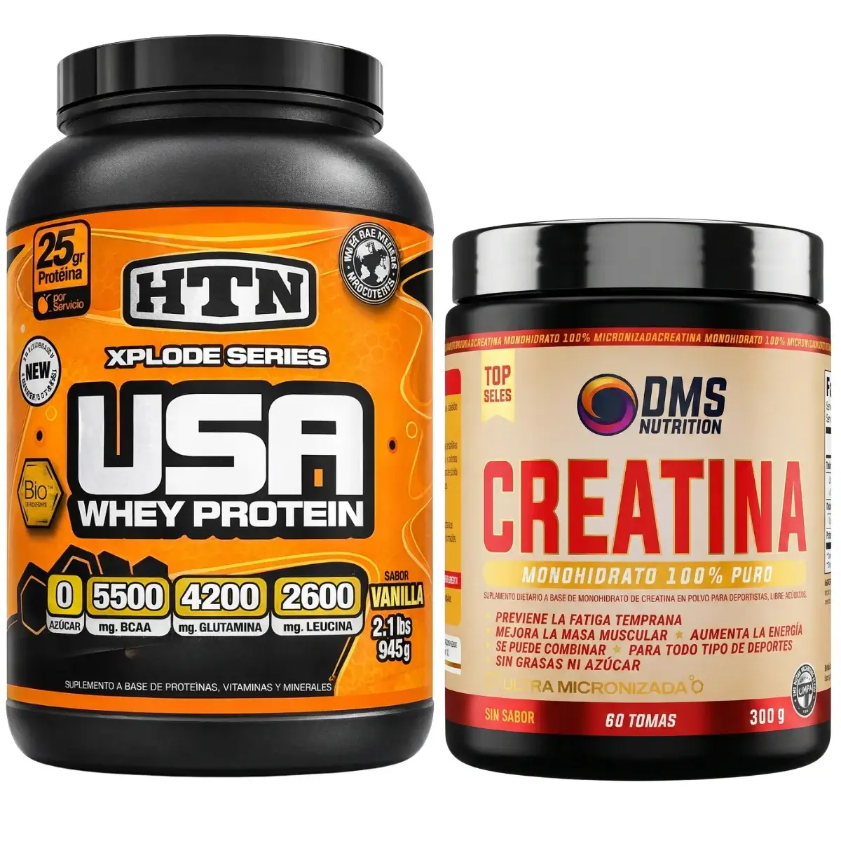 Creatina DMS 300 grs Sin Tacc + Usa Whey Protein HTN 2 lbs