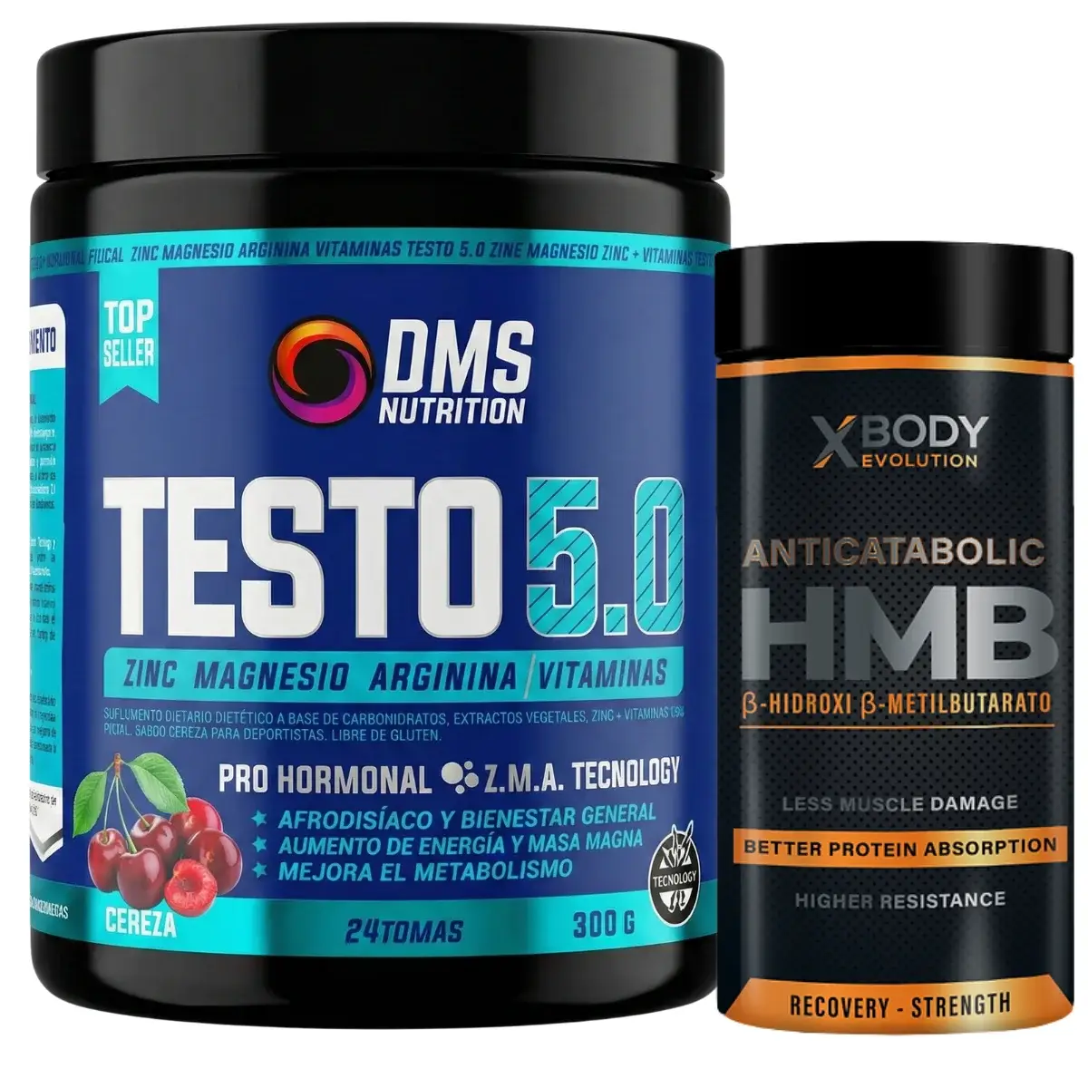 Testo 5.0 DMS + HMB de Xbody x180 caps - Combos