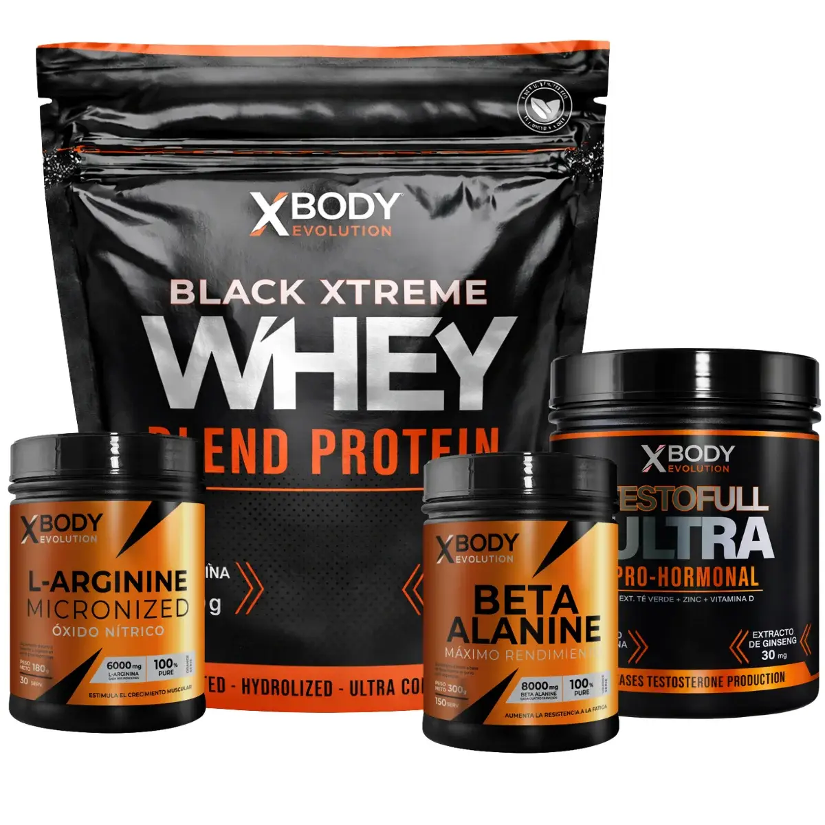 Whey Blend 2 lbs + Arginina + Testo Full + Beta Alanina Xbody