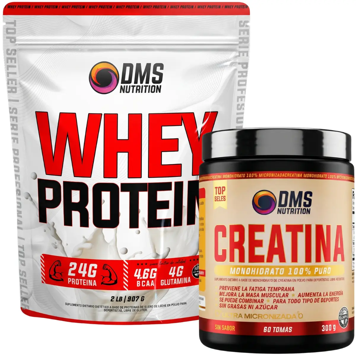 Creatina DMS x300 + Whey Protein DMS 2 Lbs - DMS Nutrition