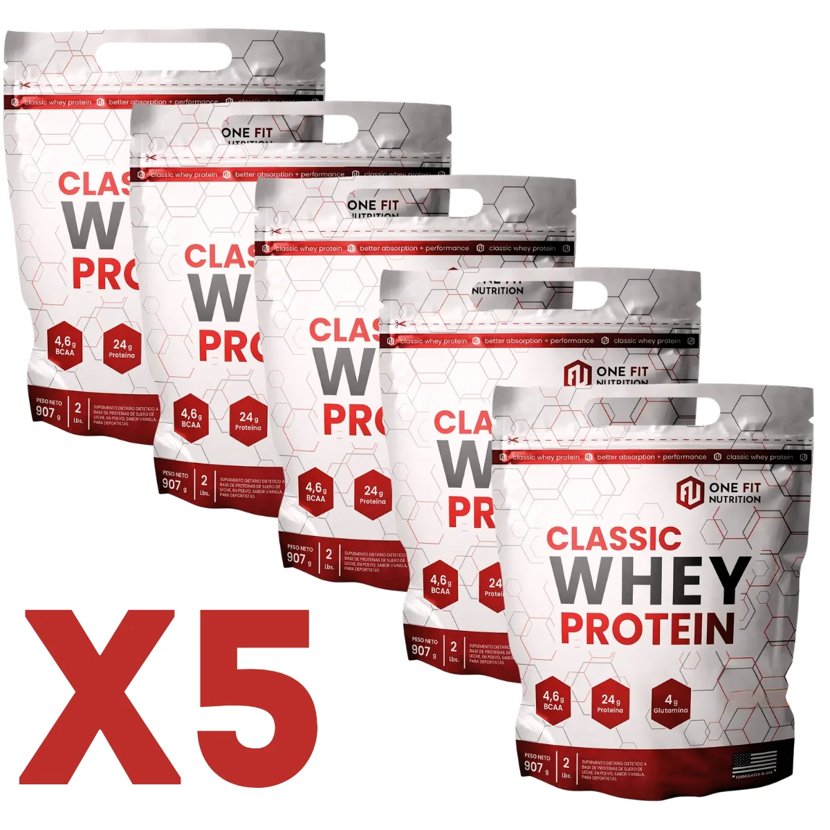 Classic Whey Protein 2 lbs DoyPack One Fit PACK X 5