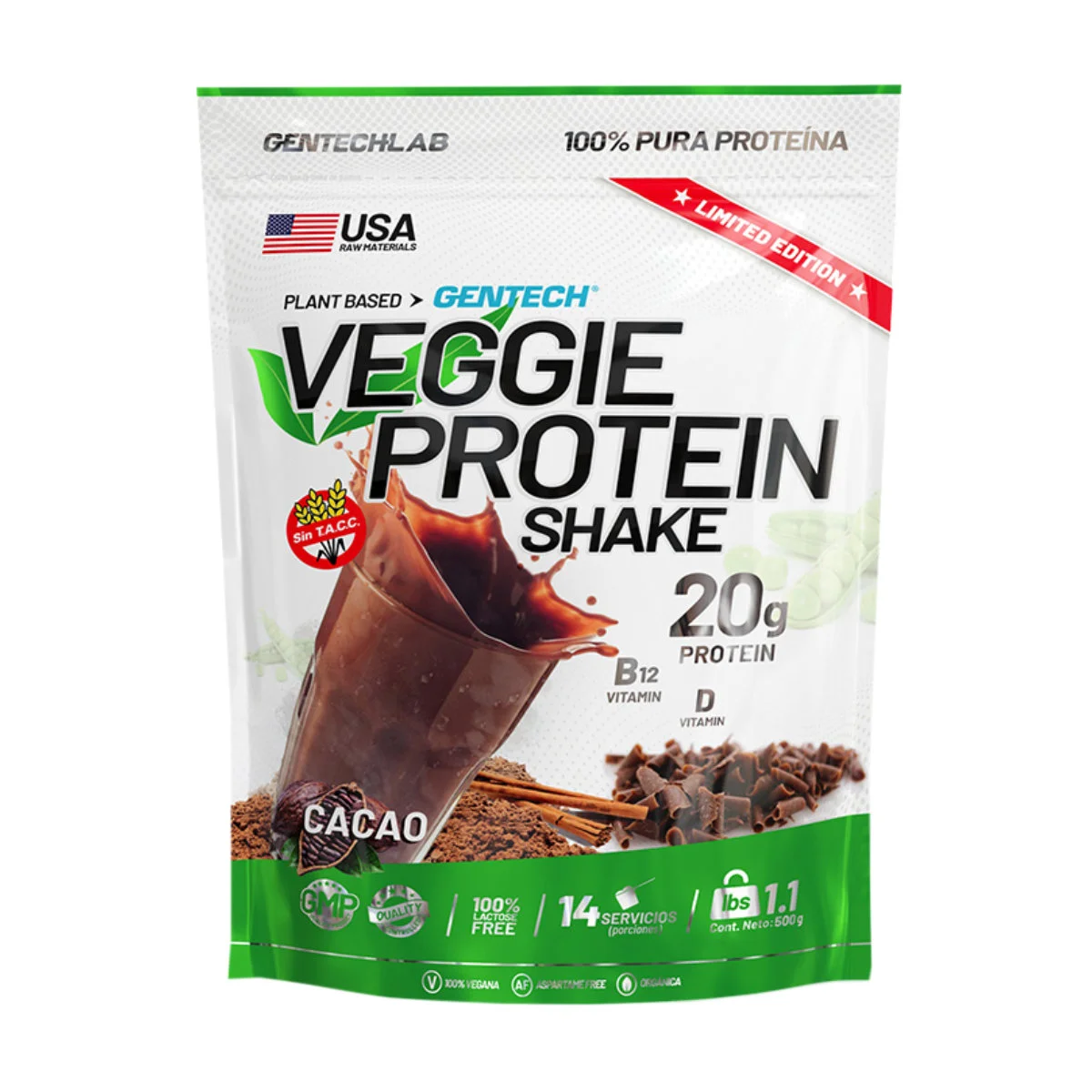 Veggie Shake 500 grs de Gentech Proteína Vegana