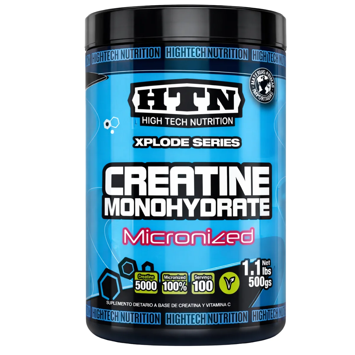 Creatina 500 grs de HTN Micronizada y Monohidrato