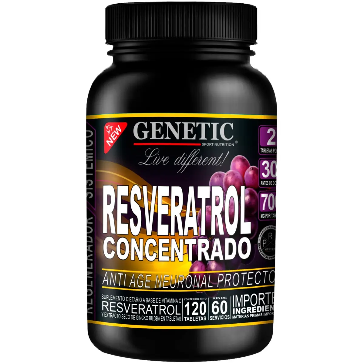 Resveratrol X120 Tabletas de Genetic
