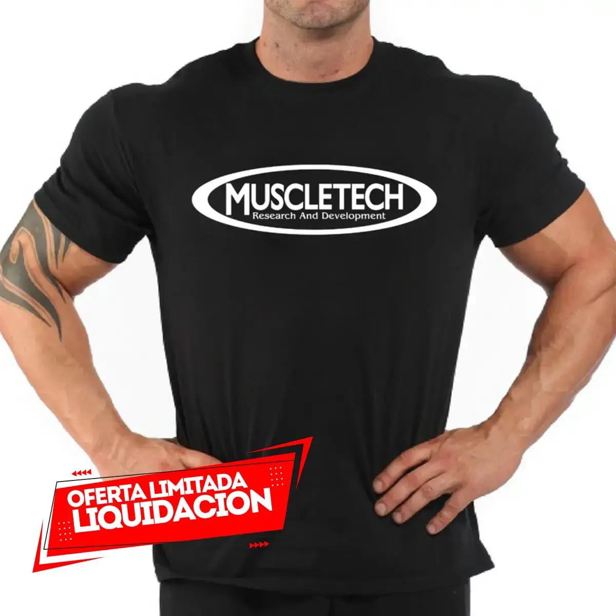 Remera Muscletech Negra Único Taller