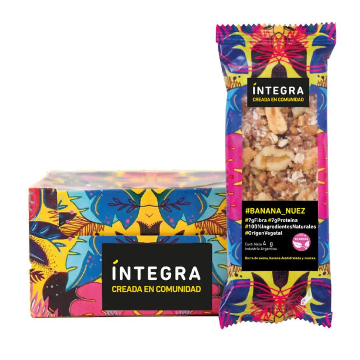 10 Barras Banana y Nuez X 42g C/u (sin Azúcar, Endulzada con Miel) – Lntegra