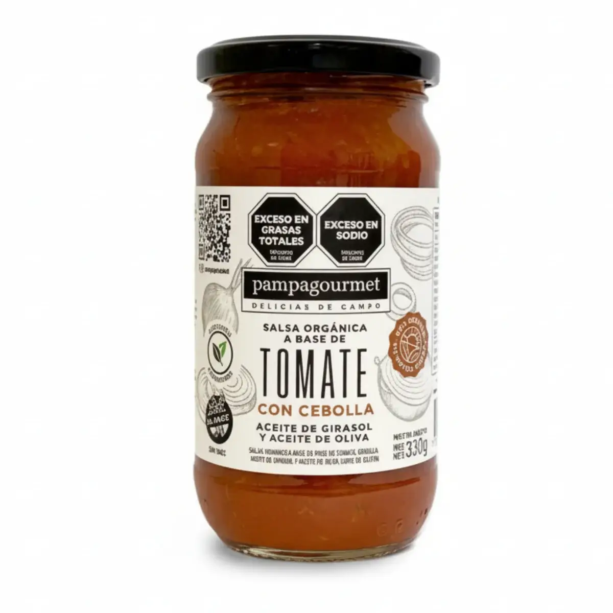 Salsa de Tomate Organica con Cebolla X 330g - Pampa Gourmet