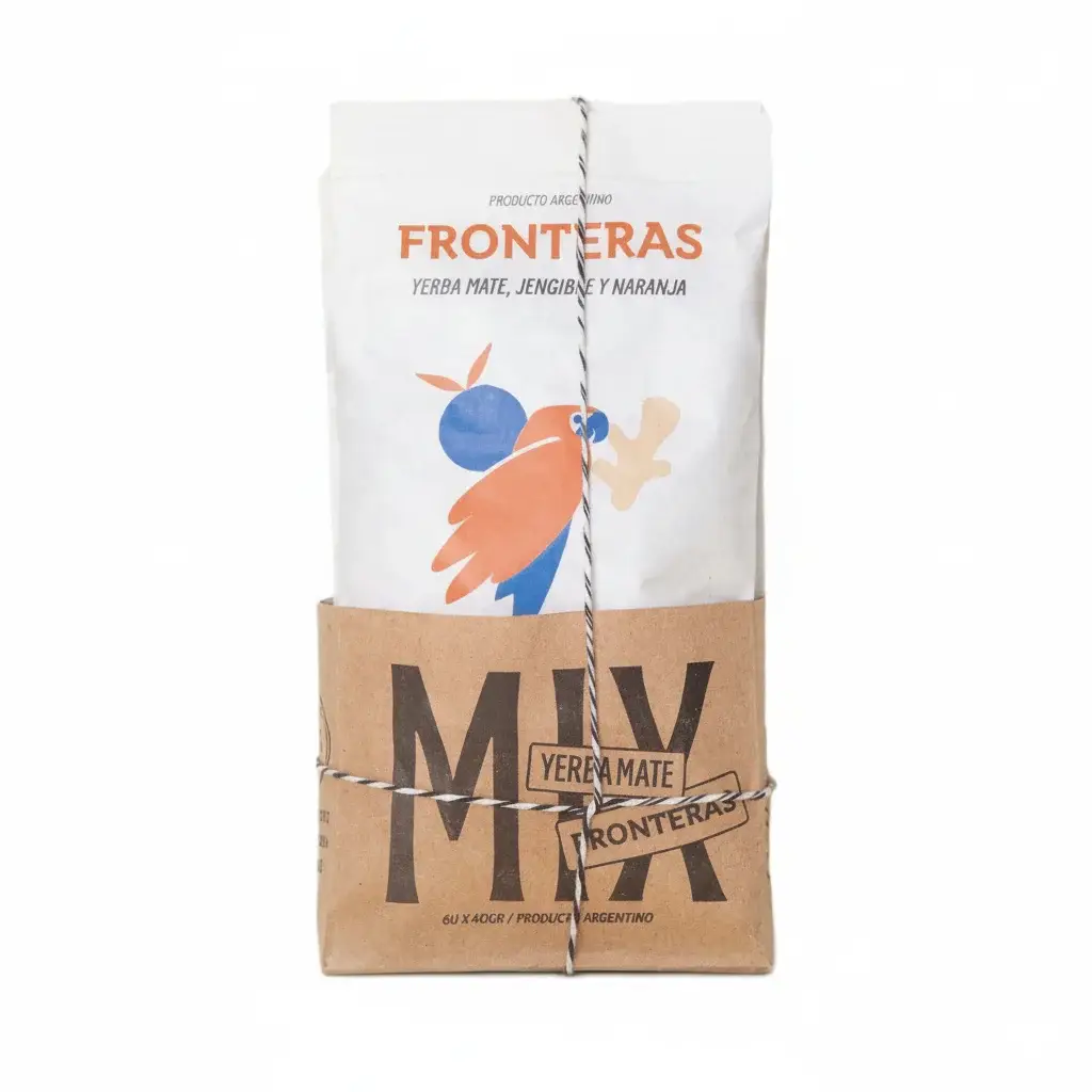 Mix Yerba Mate Jengibre y Naranja X 40g - Fronteras (5 Sobres)