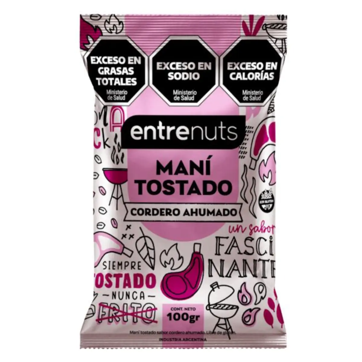 Mani Tostado Cordero Ahumado X 100g - Entrenuts