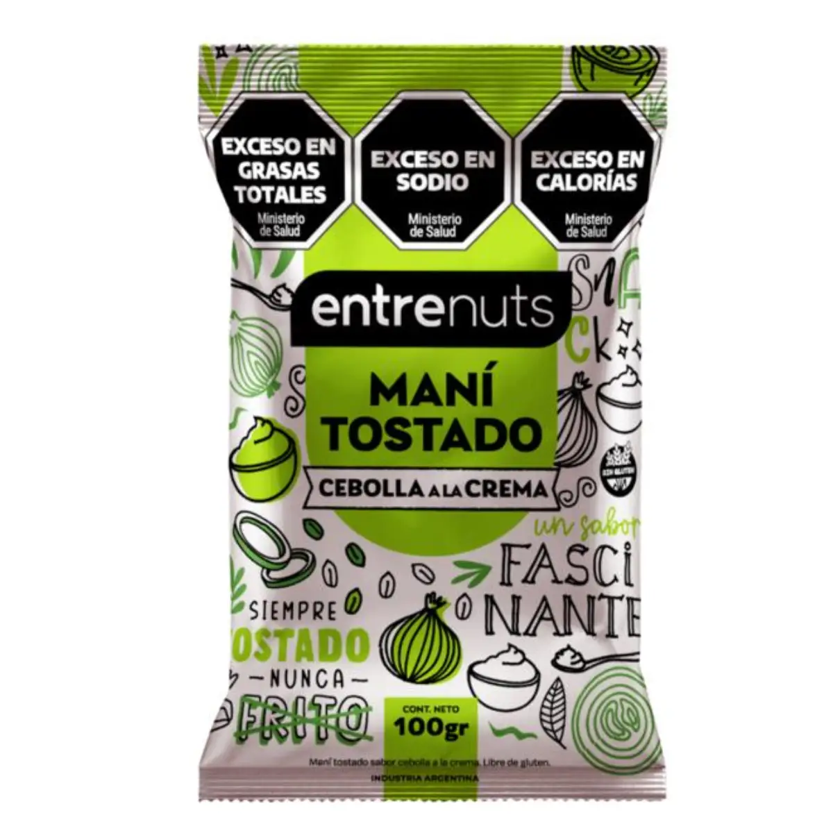 Mani Tostado Cebolla a la Crema X 100g - Entrenuts