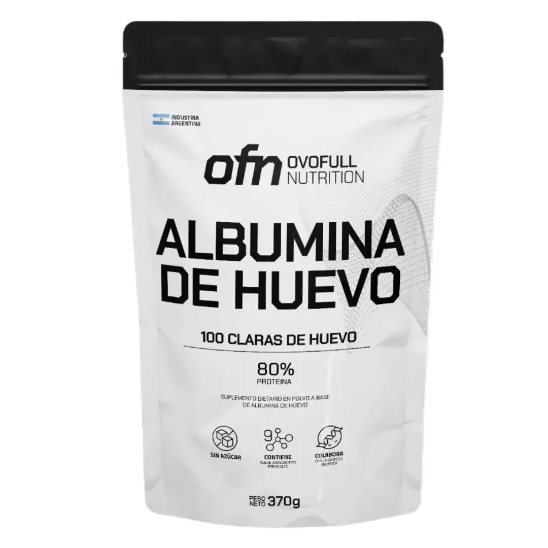Proteína de Huevo Ovofull 350 Grs Claras de Huevo Sin Sabor (100 Claras)