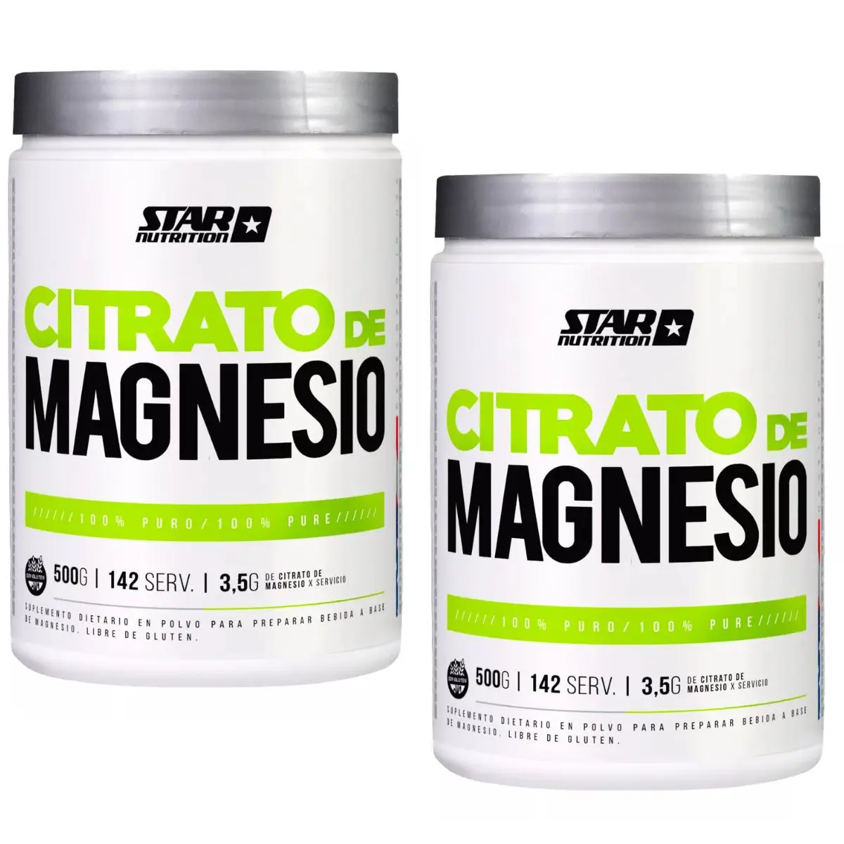 Magnesio 500 Grs de Star Nutrition Pack X 2