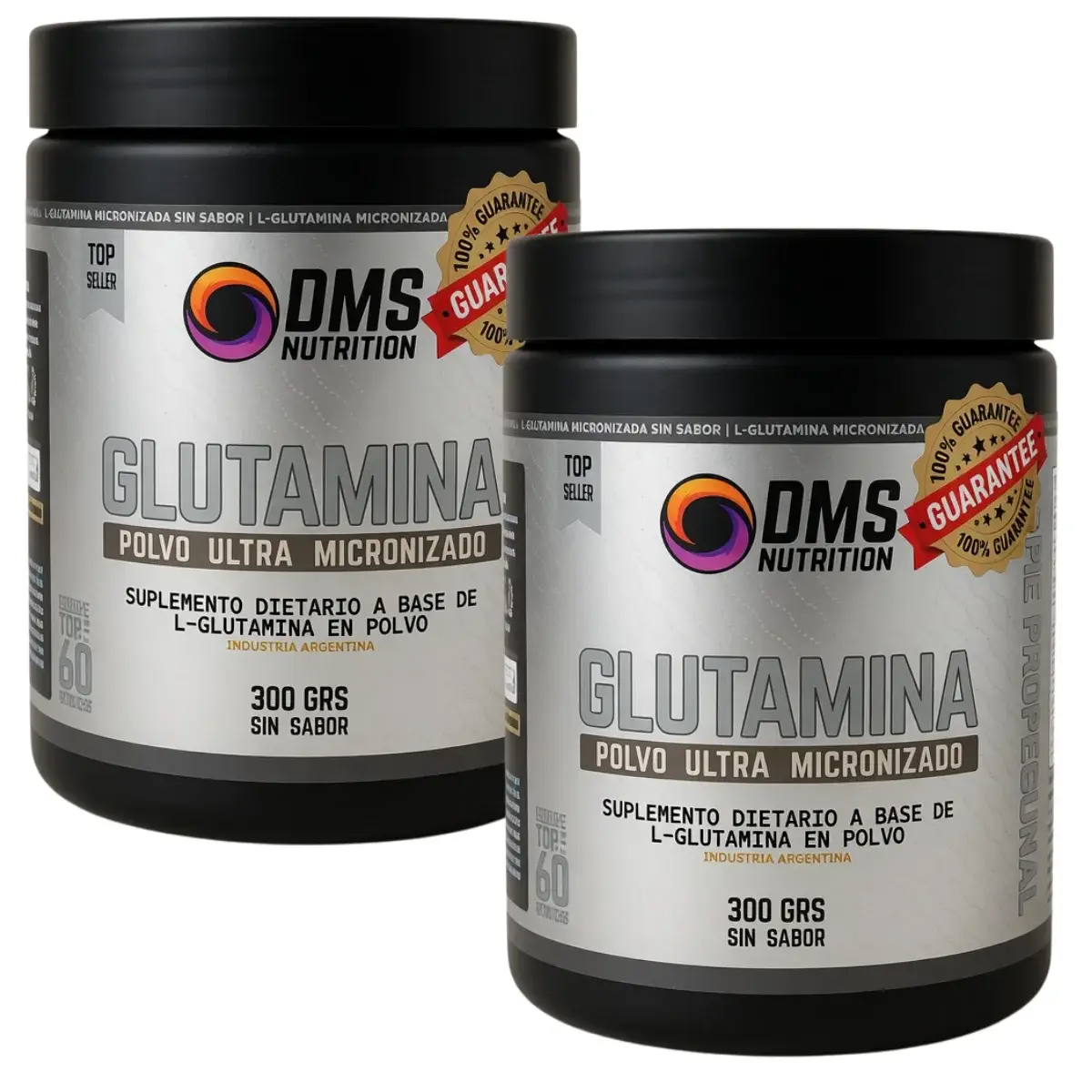 Glutamina 300 Grs de Dms Nutrition Micronizada Pack X 2 - DMS Nutrition
