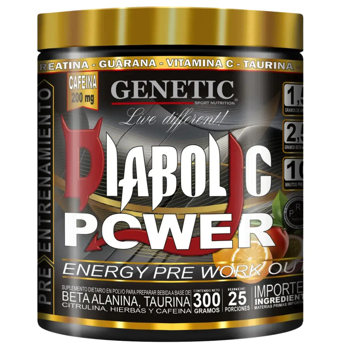 Diabolic de Genetic 300 Grs Pre Work Energía al Máximo - Genetic