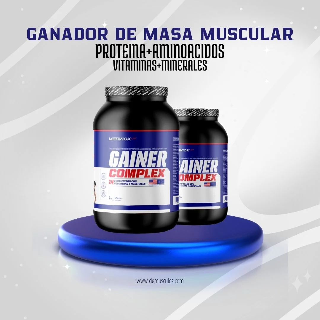 Whey Gainer Mervick de 1.5 kg potenciado con vitaminas, minerales y aminoácidos
