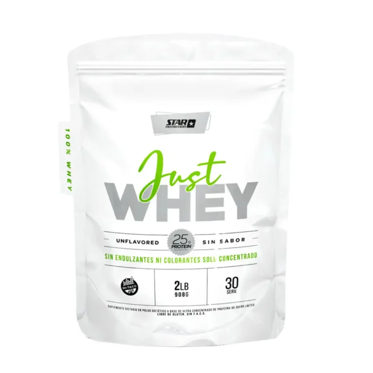 Just Whey 2 lbs de Star Nutrition, envase sin sabor