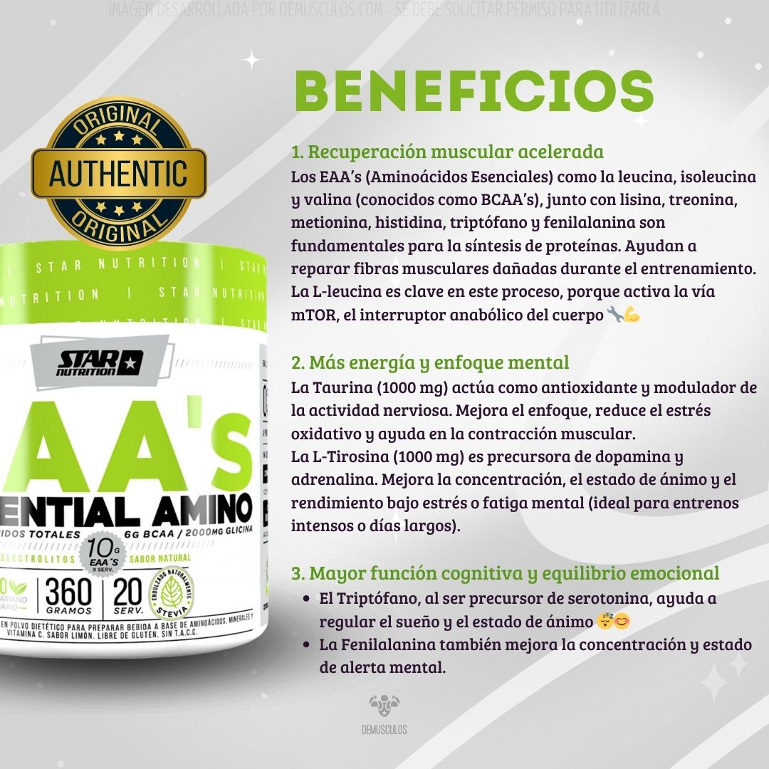 EAA´s de Star Nutrition x 360 grs - Detalles generales
