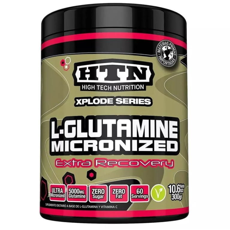 Glutamina de HTN 300 gramos, envase del producto